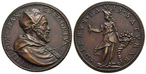 PAPALI - Gregorio XIV (1590-1591) - Medaglia ... 