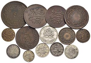 Estere - EGITTO - Lotto 14 monete di area ... 