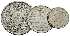 Estere - INDIA 1/4 rupia 1904, Olanda 10 c. ... 