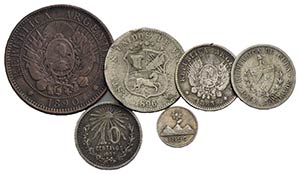 Estere - SUD AMERICA - Lotto di 6 monete di ... 