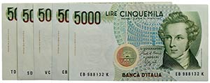 Cartamoneta-Italiana - 5.000 Lire Bellini B ... 