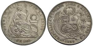 PERU - Repubblica (1822) - Sol - 1869 YB - ... 
