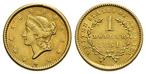 U.S.A. - Dollaro - 1851 - Liberty - AU Kr. ... 