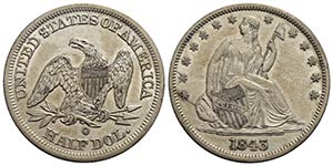 U.S.A. - Mezzo dollaro - 1843 O - AG R Kr. ... 