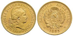 ARGENTINA - Repubblica - 5 Pesos - 1883 - AU ... 
