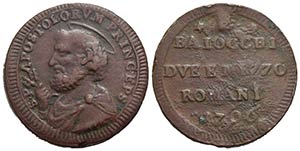 ROMA - Pio VI (1775-1799) - Sampietrino - ... 