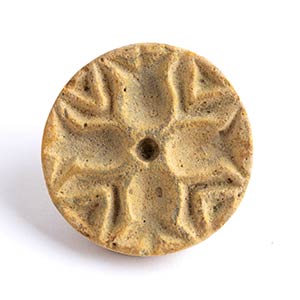 Bactrian Faience Button Seal with Cruciform ... 