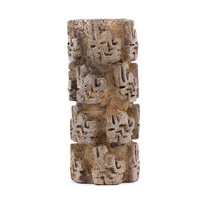 Terracotta cylindrical pintadera, Guatemala, ... 