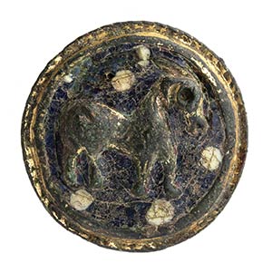 Longobard Enamel Bronze Brooch, ... 