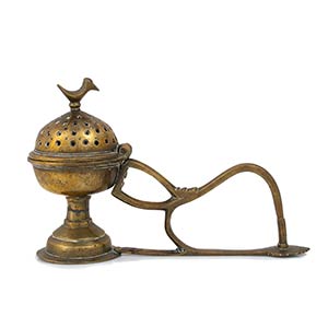 Indo-Persian Brass Incense Burner, 18th - ... 