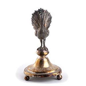 Victorian Peacock Powder Shaker, ... 