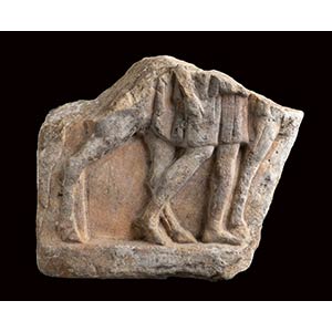 Roman Marble Slab With a Horse Rider, 1st - ... 