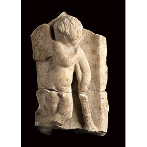 Roman Marble Relief with an Erote holding ... 