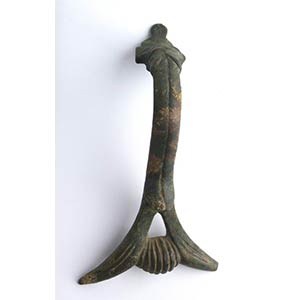 Greek Hellenistic Bronze Handle with Papyrus ... 
