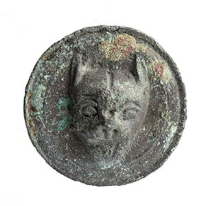 Roman Bronze Stud with Panther Head, 1st - ... 