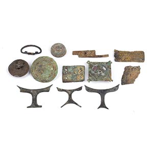Collection of Twelve Roman Bronze Appliques ... 