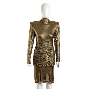 GENNYPOLYBLEND DRESS1987 caPoly blend gold ... 