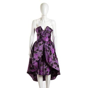 FANUCCHISILK DRESS50sSilk jacquard purple ... 