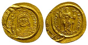 Justin II (565-578). AV Solidus (23mm, ... 
