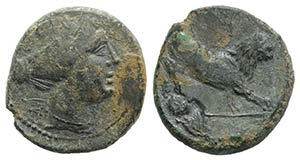 Bruttium, Rhegion, late 3rd century BC. Æ ... 