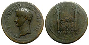 Tiberius (Caesar, 4-14). Æ Sestertius ... 