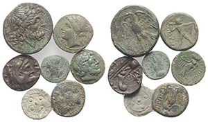 Mixed lot including 6 Greek and Roman Æ ... 