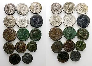 Lot of 14 Roman Provincial AR and Æ coins, ... 