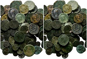 Lot of 100 Roman Imperial Æ and AR coins, ... 