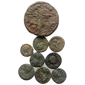 Lot of 9 Æ coins, including Byzantine ... 