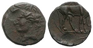 Carthaginian Domain, Sardinia, c. 216 BC. Æ ... 
