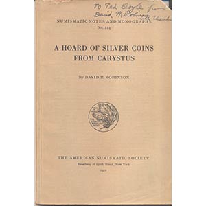 ROBINSON D. M. – A hoard of silver coins ... 