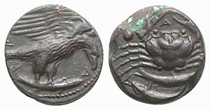 Sicily, Akragas, c. 425-406 BC. Æ Hexas ... 