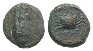 Sicily, Akragas, c. 338-317 BC. Æ Onkia ... 