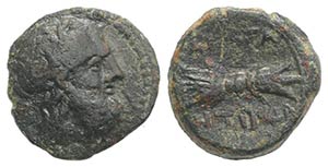 Sicily, Akragas, c. 300-287 BC. Æ (13mm, ... 