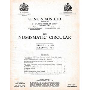 Numismatic Circular Vol. LXXVIII, 1970. ... 