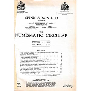 Numismatic Circular Vol. LXXIX, 1971. Spink ... 