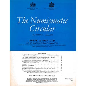 Numismatic Circular Vol. LXXXI, 1973. Spink ... 