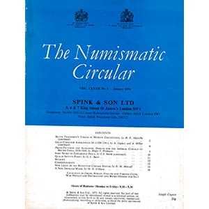 Numismatic Circular Vol. LXXXII, 1974. Spink ... 