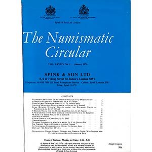 Numismatic Circular Vol. LXXXIV, 1976. Spink ... 