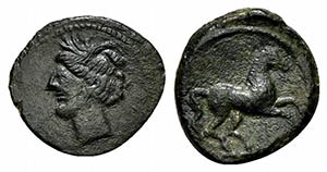 Carthage, c. 400-350 BC. Æ Quarter Unit ... 