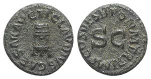 Claudius (41-54). Æ Quadrans (16.5mm, ... 