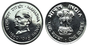 India, Rupee 1969B. Mahatma Gandhi ... 