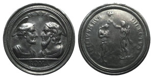 Italy, 19th century. White Metal Medal ... 