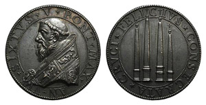 Sisto V (1585-1590). Æ Medal 1590 (36mm), ... 