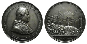 Pio IX (1846-1878). Æ Medal 1858 (50mm), by ... 