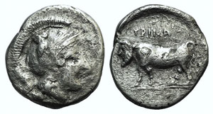 Campania, Hyrianoi, c. 405-385 BC. AR ... 