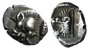 Mysia, Kyzikos, c. 450-400 BC. AR Obol (8mm, ... 