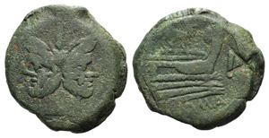 Ass series, Rome, 169-158 BC. Æ As (32mm, ... 