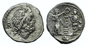 P. Sabinus, Rome, 99 BC. AR Quinarius (14mm, ... 