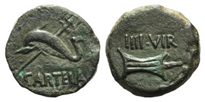 Iberia, Carteia, after 44 BC. Æ (17mm, ... 